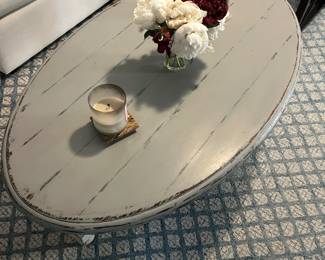Oval Coffee Rustic Coffee Table -SOLID