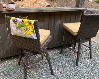Outdoor Rattan swivel stools