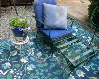 Metal Chair and Ottoman