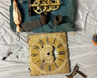 Longcase Clock Face Disassembled - body in previous photo $100 for both