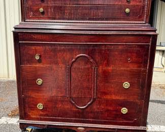 Mahogany American Empire chest 1820-1840's $650