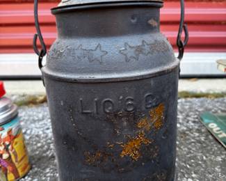 Antique LIQ's milk can early 20th century $40