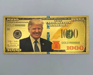 24K Gold Layered $100 Donald Trump Note