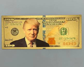 24K Gold Layered Trump $100 Note