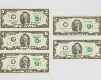 Consecutive $2 Bills