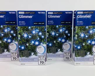 New Gemmy LED Lightshow Glimmer Icy Blue Net Lights