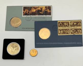 Bicentennial Commemorative Medals and First Day Covers and Golden Eagle Medallion