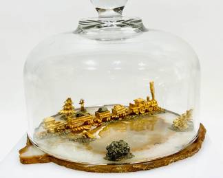 Agate Slab with Pyrite Train Scene