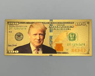 24K Gold Layered $100 Donald Trump Note