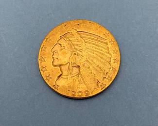 1909-D US Gold $5 Indian