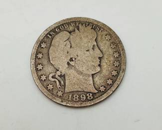 1898 US Barber Silver 25c