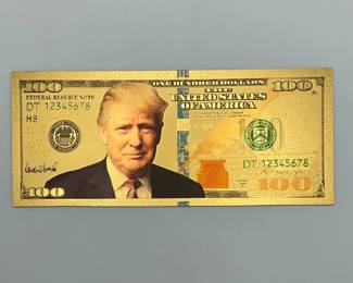 24K Gold Layered $100 Donald Trump Note