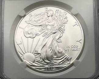 2012 1 Oz American Silver Eagle First Release, NGC MS70