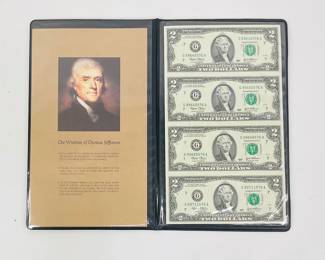 Uncut Sheet of $2 Bills