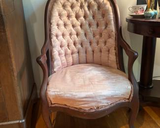 Antique Victorian Tufted Parlor Chair