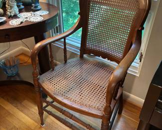 Antique Pine Caned Chair in beautiful condition