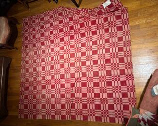 Antique Handwoven wool coverlet