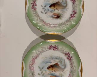 Antique Limoges Fish Plates