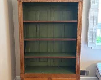 Oversized Oak Bookcase | Has mirrored doors - photos added soon!