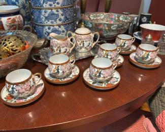 Sadek Japanese Porcelain Demitasse Peacock set