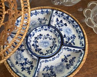 Blue + White Lidded Serving Dish