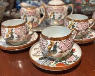 Sadek Japanese Porcelain Demitasse Peacock set