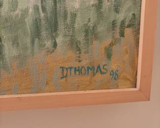 Large Oversized Oil Painting Signed D Thomas