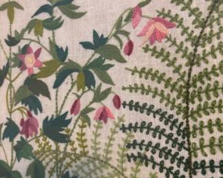 Large Framed Floral + Fauna Crewel. So good!!