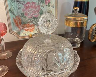 Cut Crystal Cheese Dish