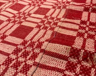 Antique Handwoven wool coverlet
