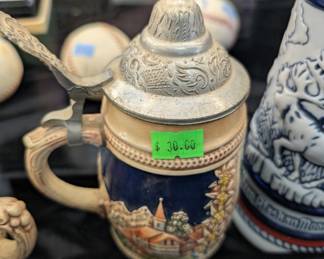 German stein with pewter lid $30