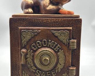 Ceramic Safe Cookie Jar w/ Bulldog Lid