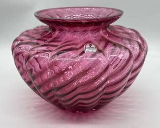 Vintage Pilgrim Cranberry Glass Vase
