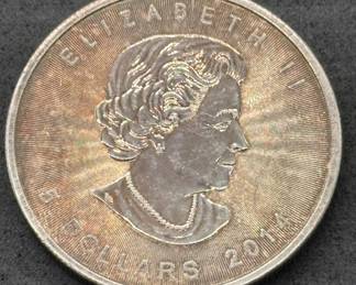 2014 Queen Elizabeth 1oz .9999 Silver 5 Dollar