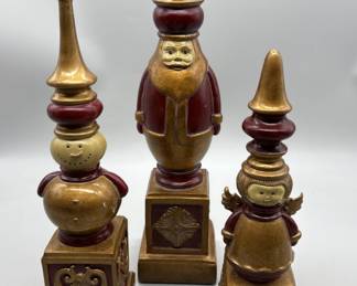 (3) Holiday Pyramid Figures: Angel, Snowman, Santa