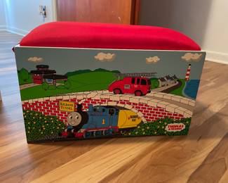 Thomas the train stool with train set inside