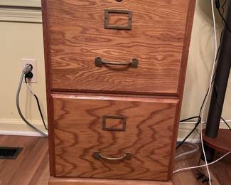 Wooden two drawer file cabinet