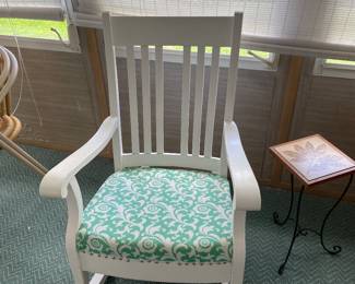 Wooden rocker and small side table