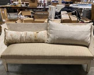 19th century Swedish sofa in washed white. Original finish.