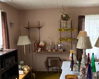 Lamps and vintage glass