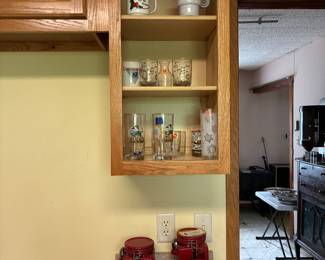 Glasses and pantry storage.