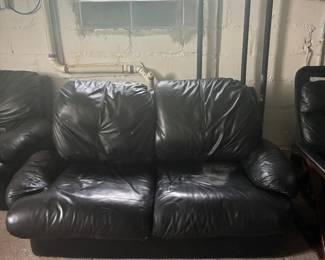 Leather love seat