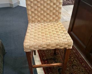 Basket Weaved Rattan Barstools
