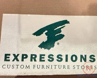 Expressions Custom Upholstered Leather Armchair with Ottoman