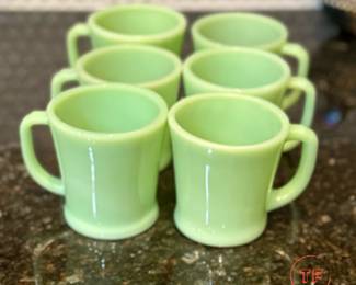 FIRE KING D Handle Jadeite Mugs