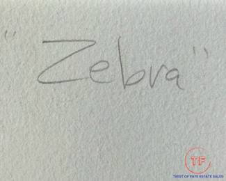 Signed Limited Edition Artwork "Zebra" by KAREN STROHBEEN