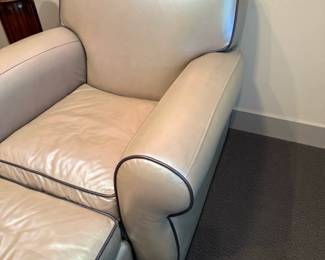 Expressions Custom Upholstered Leather Armchair with Ottoman