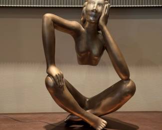 Unsigned Nude Figural Plaster Sculpture