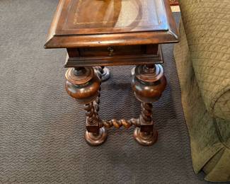 JOHN RICHARD Side Table with Barley Twist Legs