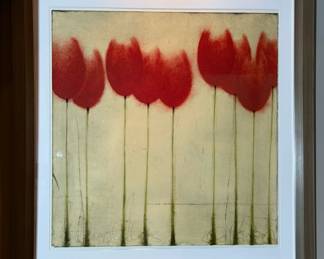 Original Oil on Handmade Paper "Tulipana Series" by SCOTT OLSON